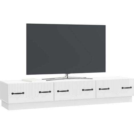 Maison Exclusive - TV-Schränk Hochglanz Weiß 147 x 34,5 x 27 cm H