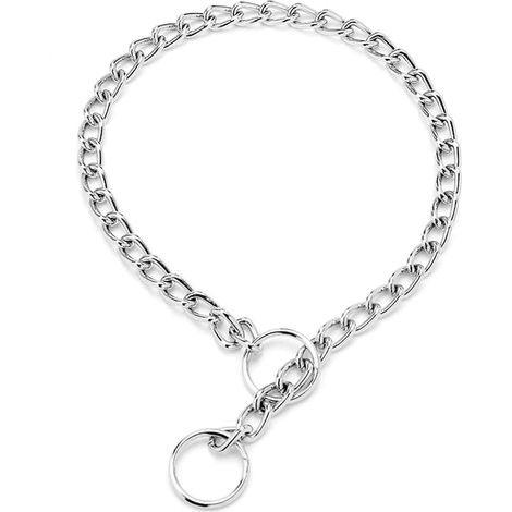 Collier Coulissant Pour Chiens - Chaîne Plate En Métal - Pour Dressage - Réglable Jusqu'à 46 cm - 1 Pièce (1/5)