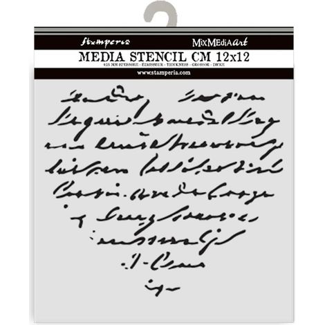 Thick Stencil for Scrapbooks, Albums, Cards, Bullet Journals, Flexible Material, Easy to Clean, for Crafts and Gifting (Family, Heart with Writing) (1/2)