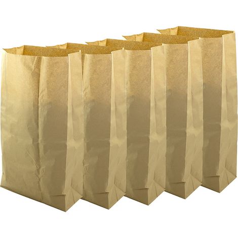 Terre Jardin – Pack de 5 sacs en papier compostables 100 L – Autoportants avec fond plat – Résistants pour déchets verts et organiques – Dimensions 44,2 x 80 cm