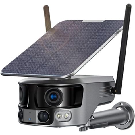 Caméra de sécurité à domicile Caméra solaire sans fil 4K 4G, 8MP, double objectif, Zoom avec panneau solaire, suivi humanoïde, caméra de sécurité PTZ, prise en charge de carte SD 128 go(Wifi Add 128GB (1/5)