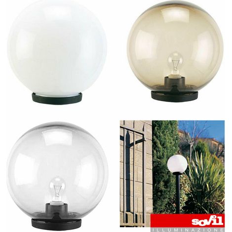 Testa Palo Lampione da Giardino Sfera Globo Illuminazione Esterno E27 Sovil - Diametro: 30 cm - Colore: Opale
