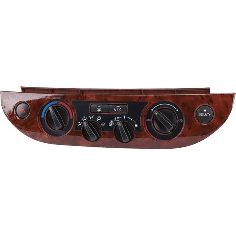 Panel de control de calefacción/aire acondicionado 55902-06040, juego de botones de ventilación y embellecedores del tablero de control de clima, compatible con Camry 2002-2006, color nogal. (1/5)