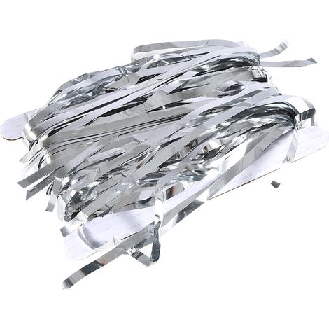 Rideau à franges réutilisable argent 200cm - Décoration de porte pour fête, mariage, anniversaire (1/3)
