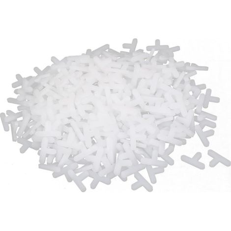 500stk Baguette Boden keramisch Kunststoff Abstandhalter Fliesen Werkzeuge 5mm weiß DE (1/2)