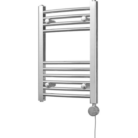 Zennor - Chrome Electric Towel Rail H600mm x W400mm Curved 150w Thermostatic (1/3)