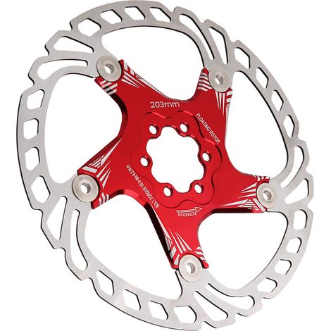 Plaquettes de frein à disque métalliques de qualité pour VTT, 203 mm, cinq clous, à disque rouge (1/5)
