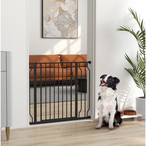 Barriera di sicurezza per cane regolabile 75-95 x 76 cm in acciaio e ABS nera DESVIAE (1/4)