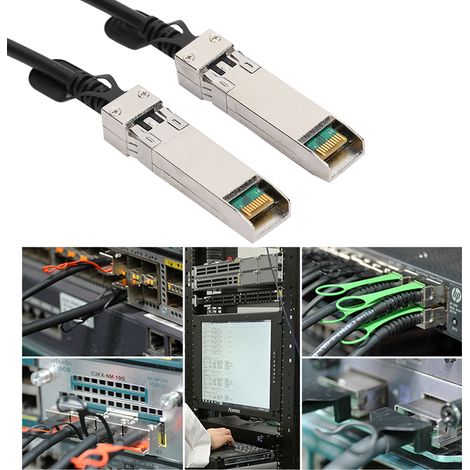 Schwarzes 25-Gbit/s-SFP-zu-SFP-DAC-Kabel für Router, Firewalls und Netzwerkkarten