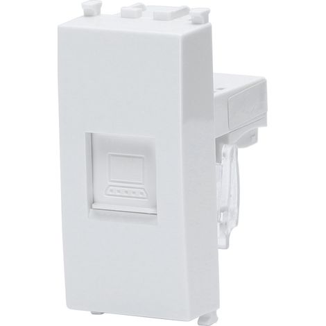 Presa Dati LAN RJ45 Cat5e UTP bianca compatibile anche con Vimar Plana
