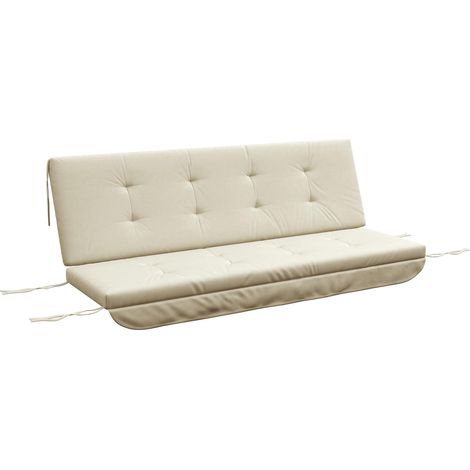 Ensemble de coussins pour balancelle Hollywood 170 cm : coussin de chaise, coussin de balancelle, coussin d’assise, coussin de jardin avec coussins de dossier et latéraux, beige