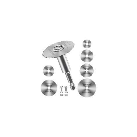 7 Pièces Disques de Coupe pour Perceuse, HSS Lames de Perceuse à Disque avec (60mm) tige Hexagonale 1/4", Mini Lames de Scie Circulaire pour Bois, Plastique et Métal