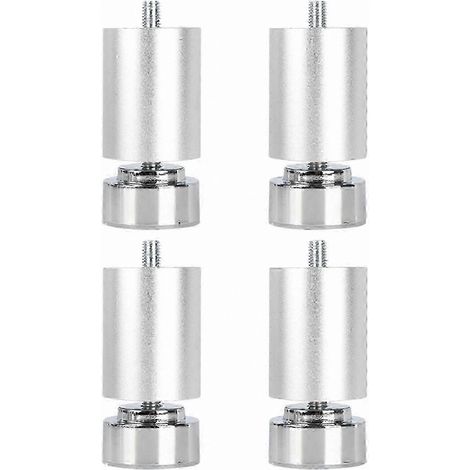 Pieds métalliques réglables à filetage M10, compatibles avec les canapés, les lits, les tables et les armoires pieds de meubles de support robustes (paquet de 4, argent, 8 cm). (1/5)
