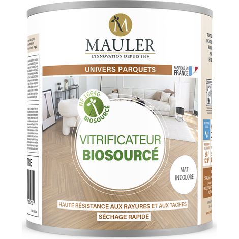 Vitrificateur parquet escalier & meuble - 1L Mat Incolore - Norme NF 16640 - Vitrificateur biosourcé Mauler