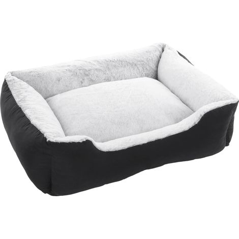 Lit pour Chien Chat Noir - Panier pour Chien Chat - 80x67x25cm - Lavable - Fond Anti-dérapant - Lieu de Couchage Doux et Confortable (1/2)