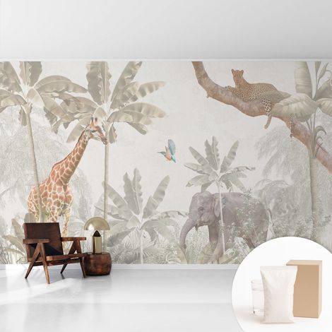 Fototapete Vliestapete mit Kleber - modern Wohnzimmer - Wanddekoration - einfach anzubringen Tropische Oase 416x254 cm (1/5)