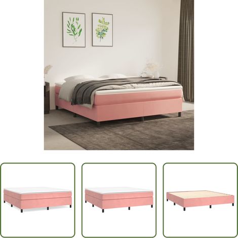 Matratze - Boxspringbett mit Matratze Rosa 180x200 cm Samt (1/5)