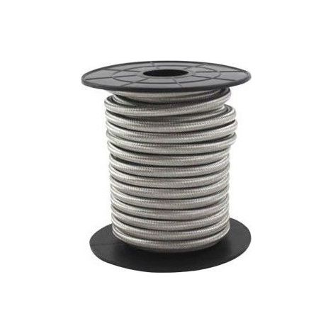 Cavo elettrico tessile 10 metri 2x0,75 mm Argento GSC 3902997