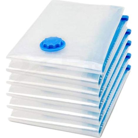Lot de 6 sacs de rangement sous vide, 70 x 50 cm, avec pompe manuelle, sous vide renforcé-AquaForge (1/5)