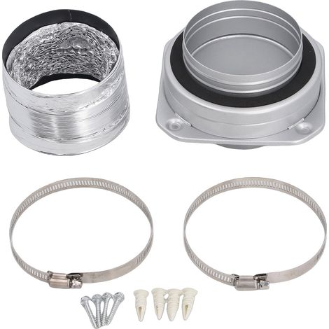 Kit de raccord magnétique étanche à l'air pour conduit de sécheuse, raccord rapide, facile à nettoyer, avec conduit de 1 m de long et 10 cm de diamètre extérieur et 2 colliers de serrage. (1/5)