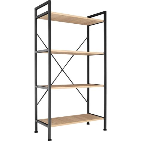 Librería grande de estilo industrial/vintage 4 niveles 1215 cm beige 080000279