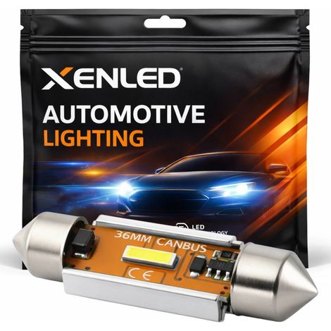 1x Ampoule Navette LED XENLED CANBUS 5500K 550Lms 12V C5W - C7W (1/5)