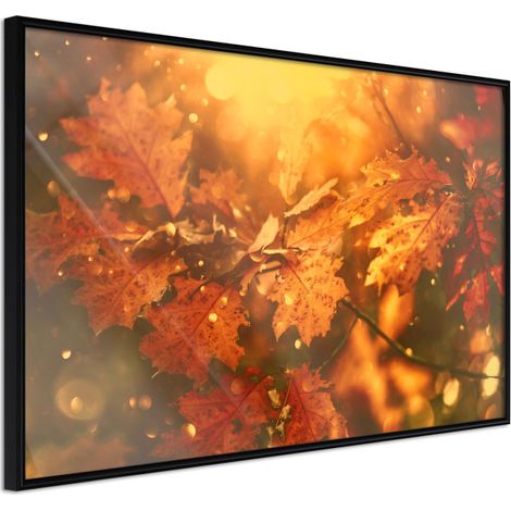 Affiche Murale Encadrée "Golden Autumn" 45 x 30 cm Noir