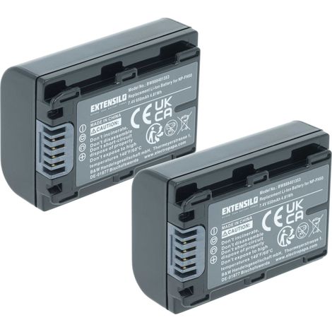 EXTENSILO 2x Akku kompatibel mit Sony DCR-DVD150E, DCR-DVD310(E), DCR-DVD306(E), DCR-DVD410(E), DCR-DVD406(E) Kamera (650 mAh, 7,2 V, Li-Ion) (1/5)