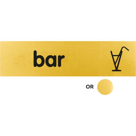Plaque de porte Bar - Classique or 170x45mm - 4490175