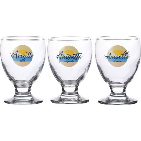 Set de 3 verre à pastis "Anisette" - Transparent - 29 cl - Livraison gratuite (1/2)