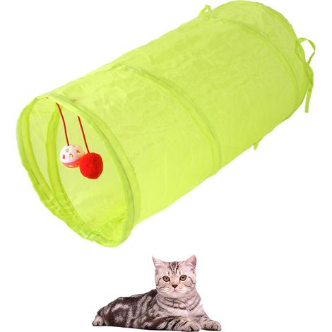 1 tunnel pour chat, lapin et furet, polyester résistant, pliable, antidérapant, jeu interactif, idéal pour petits animaux (1/5)