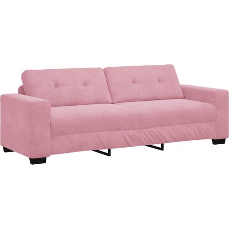 3-Sitzer-Sofa mit Kissen Rosa Samt