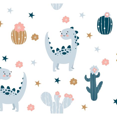 Tela Oxford decorativa para exteriores - Motivo de dragón en tonos pastel con cactus I DR107 (1/5)