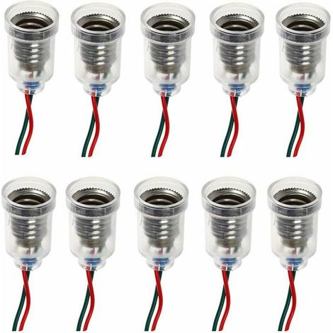 E10 LED Lampadine a candela piccola con attacco a vite Supporto per lampadine piccole con attacco per filo per esperimenti domestici Accessori per test di circuiti elettrici 20 cm