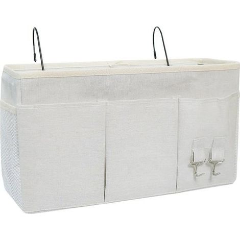 BelleRise - Sac de rangement multifonction à 3 compartiments pour maison, dortoir, dortoir, sac de rangement, sac de rangement 1 pièce (blanc) (1/5)