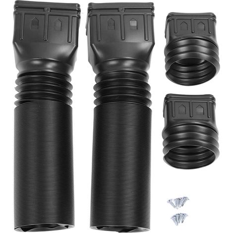 Lot de 2 rallonges de descente de gouttière flexibles de 53 cm à 147 cm pour usage résidentiel, noires. (1/5)