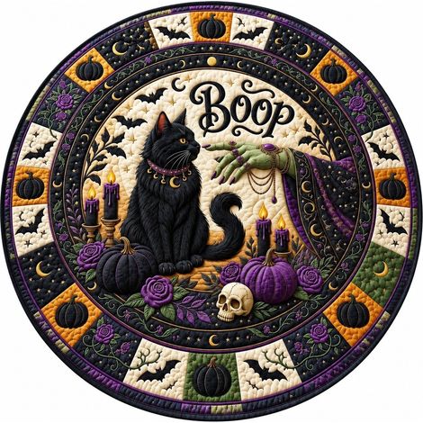 Tapis de sol rond Halloween, velours cristal, doux et lavable, cosplay, salon/chambre, commande personnalisée - Style 8 (1/5)
