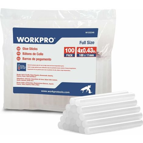 – Lot de 100 bâtons de colle chaude 100 x 11 mm – Colle EVA inodore et non toxique – Séchage rapide pour bois, métal, verre, plastique (1/5)