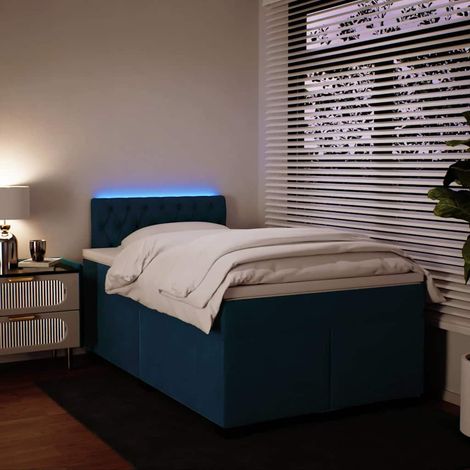 Boxspringbett mit Matratze Blau 120x200 cm Samt (1/5)
