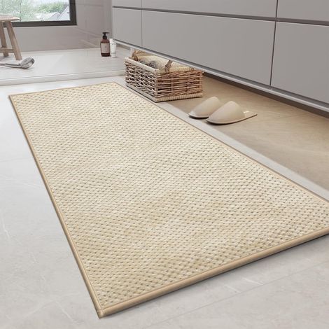1 Tapis de bain 70x120 cm, microfibre douce, dessous caoutchouc antidérapant, absorbant, lavable, pour douche