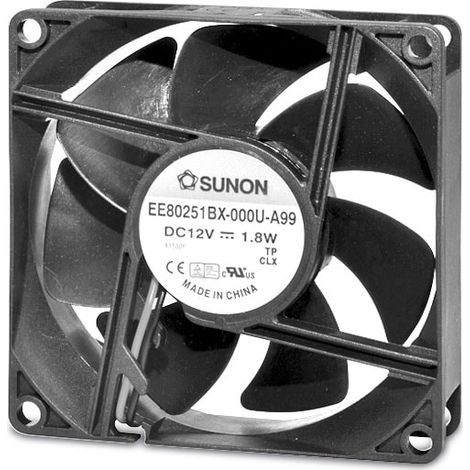 Ventilateur axial SUNON EF80252S11000UA99, 80x80x25 mm, 24 V-