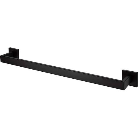 Porte-Serviettes Sèche-Serviettes avec Barre Simple pour Salle de Bain WC Cuisine à Suspendre Mural Organisateur Acier Inoxydable Noire (1/5)