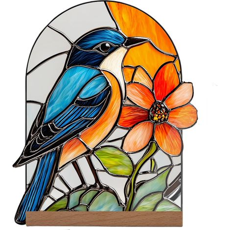 Ornement Oiseau Acrylique 2D - Décor Minimaliste Pour Bureau Étagère Chambre - Lot de 1 (1/5)