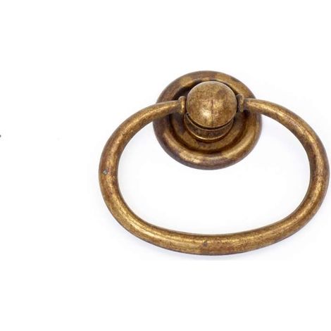 MANIGLIA TONDA ANTICATA 44X42MM CON PIASTRA IN MET