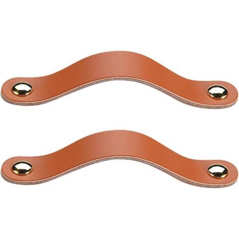 BUNTHAUS Stück Leder-Möbelgriff, Schranktürknauf, Ledergriff, Schubladenknauf, Vintage-Möbelgriff für Schränke, Kommode, Küche, Badezimmer (1/5)