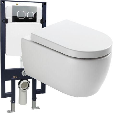 WC-Komplettpaket 22 Bernstein NT2039 Soft-Close Vorwandelement G3008 Modell Schwarz Glas