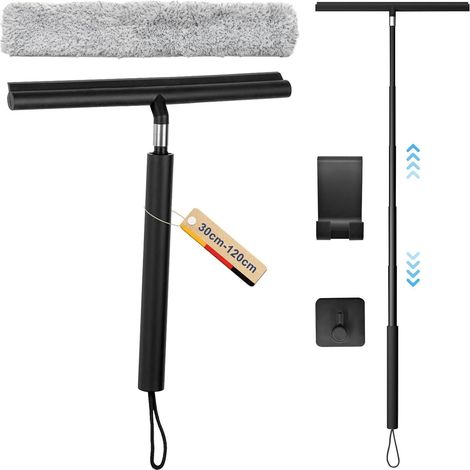 Duschabzieher Silikon Stiel 30-120cm Verstellbar Fenster Boden Haaren Spiegel (1/5)