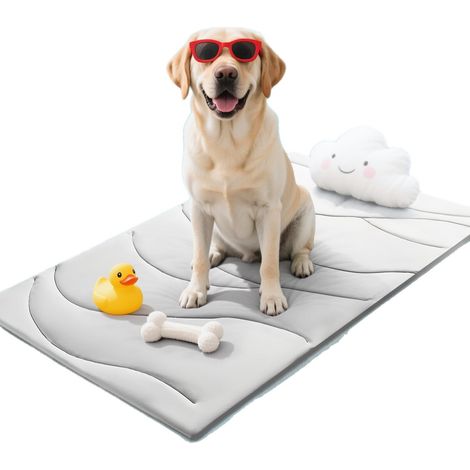 Tapis rafraîchissant réversible, auto-rafraîchissant et lavable pour chien, 122 x 71 cm, tapis rafraîchissant 2.0 pour cage ou chenil en été (1/5)