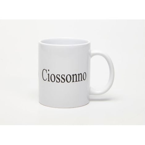 Mug Ceramica con Manico Stampa Ciossonno 325ml  Bianco Mat PIU FORTY