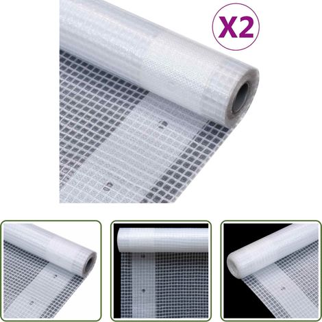 vidaXL Gartenabdeckung -  Gitter-Abdeckplanen 2 Stk. 260 g/m² 2x15 m Weiß (1/5)